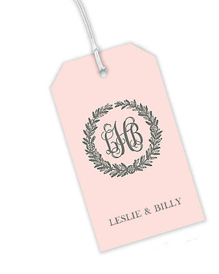Classic Blush Wreath Vertical Hanging Gift Tags